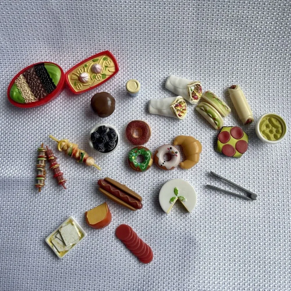 Miniature Plastic‎ Food Items Dollhouse Accessories Play Set 20+ Items